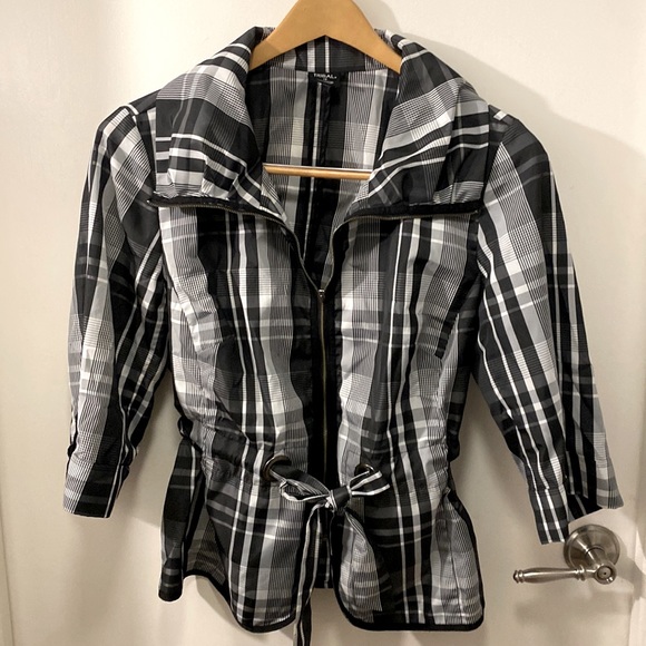 Tribal black & white plaid blazer - Picture 1 of 2